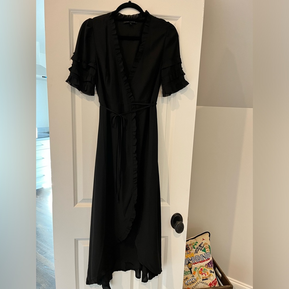 *ETOPHE’ STUDIOS* BLACK WRAP MAXI DRESS- SIZE SMALL